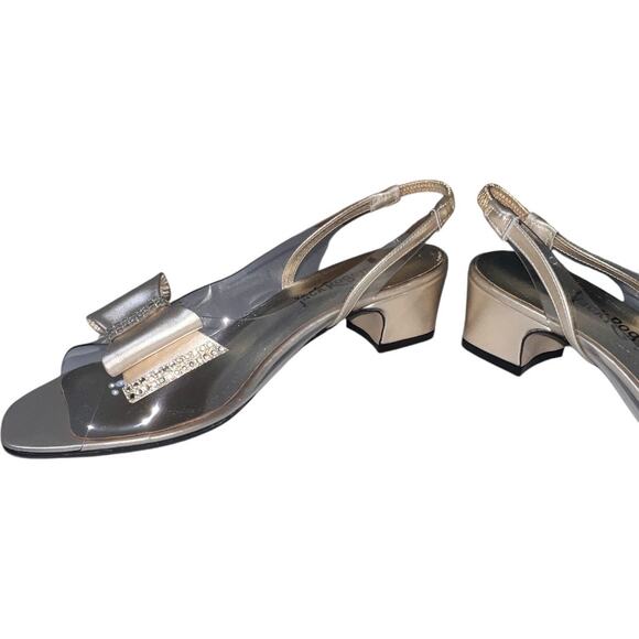 NWB Jack Rogers Leather Rhinestone Slip On Sling Sandal Silver Women's Size 8N - Picture 11 of 15